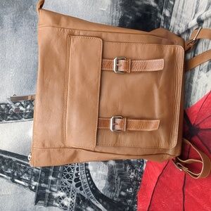 Nino Bossi Tan Leather Backpack